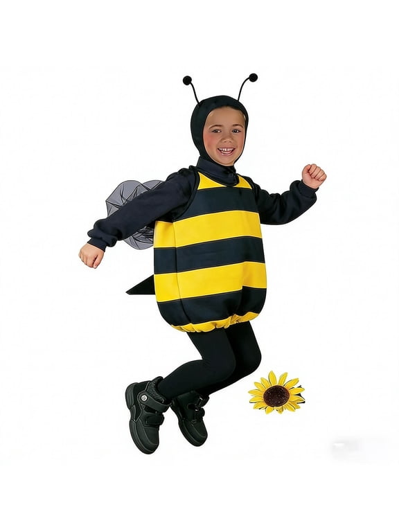 Little Boys Cute Bee Role Play Outfits Children Dress Up Vest Hood Headband 3Pcs Set
