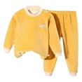 thumbnail image 1 of WOYY Little Boys -Lined Sleepwear Long Sleeve Top Pants Thermal Underwear Base Layer for Kids, Sizes 5-6, 1 of 2