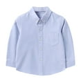 thumbnail image 1 of WOYY Little Boys Formal Shirt Solid Color Button down Shirt Kids Long Sleeve Dress Shirt, 1 of 6