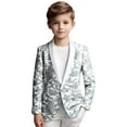 thumbnail image 1 of WOYY Little Boys Formal Suit Jacket Lapel Long Sleeve Prom Party Blazer Outerwear Coat, 1 of 8