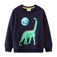 thumbnail image 1 of WOYY Little Boys Glow-In-The-Dark Sweatshirt Dinosaur Long Sleeve Pullover, Sizes 6-7, 1 of 5