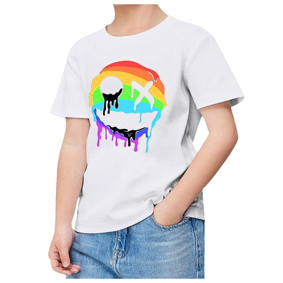 WOYY Little Boys Graphic T-Shirt Short Sleeve Loose T Shirt Kids Summer Casual Tee Shirt