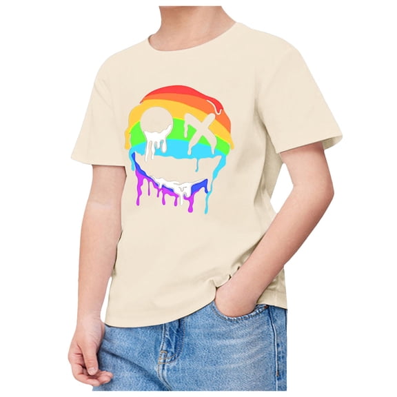 WOYY Little Boys Graphic Tee Short Sleeve Crew Neck T-Shirt Summer Tshirt, Sizes 3-13