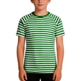 thumbnail image 1 of WOYY Little Boys Knit Striped Short Sleeve T Shirt Casual Crew Neck T-Shirt, Sizes 5-6, 1 of 3