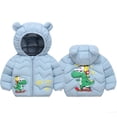 thumbnail image 1 of WOYY Little Boys Lightweight Down Coat Cartoon Dinosaur Winter Padded Jacket, Sizes 5-6, 1 of 3