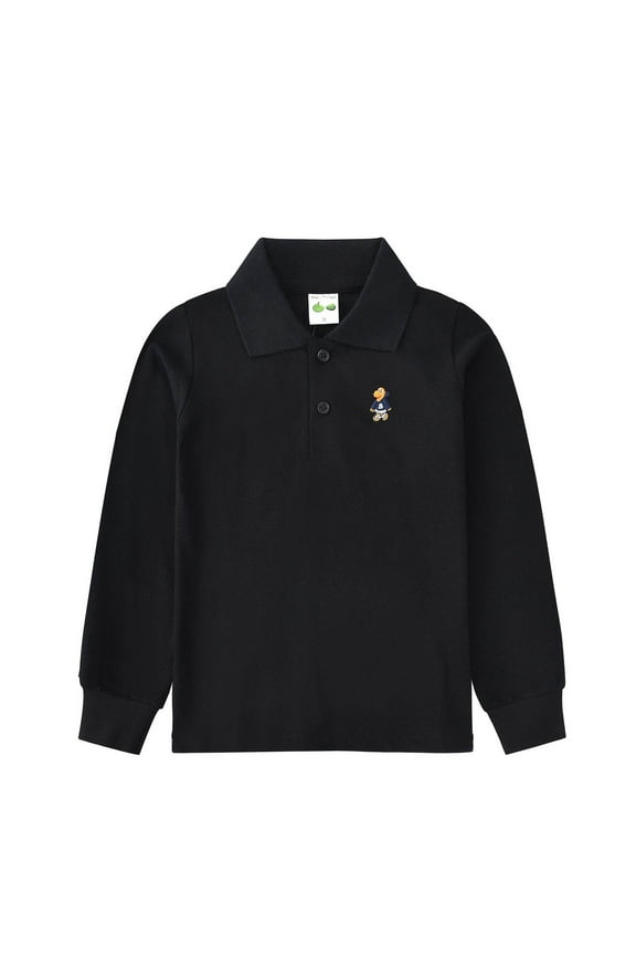 Little Boys Long Sleeve Polo Shirt School Uniform Casual T-Shirt, Sizes 5-6