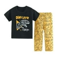 thumbnail image 1 of WOYY Little Boys Outfit Set Short Sleeve T Shirt Pants Loungewear Sleepwear, Sizes 5-6, 1 of 2