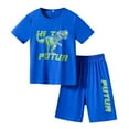thumbnail image 1 of WOYY Little Boys Outfits 2Pcs Casual Short Sleeve Graphic T-Shirt Shorts Set, Sizes 5-6, 1 of 3