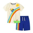 thumbnail image 1 of WOYY Little Boys Outfits Rainbow Print Short Sleeve T Shirt & Shorts Set, Sizes 5-6Y, 1 of 8