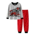 thumbnail image 1 of WOYY Little Boys Pajamas Train Print Long Sleeved T-Shirt Pants Child Sleepwear Jammies, 1 of 2