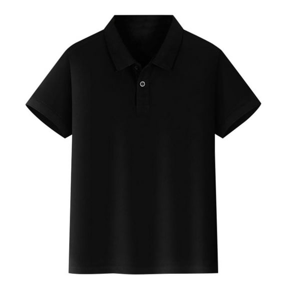 WOYY Little Boys Polo Shirt Solid Plain Short Sleeve T-Shirt, Sizes 4-12
