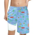 thumbnail image 1 of WOYY Little Boys Quick Drying Swim Trunks with Compression Liner Beach Shorts, 1 of 4