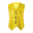 thumbnail image 1 of WOYY Little Boys Sequin Glitter Vest Sleeveless Party Dance Waistcoat Top, Sizes 6M-12, 1 of 5