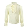 thumbnail image 1 of WOYY Little Boys Shirt Renaissant Lace up Long Sleeve Shirt Solid Ruffle Shirts, 1 of 2
