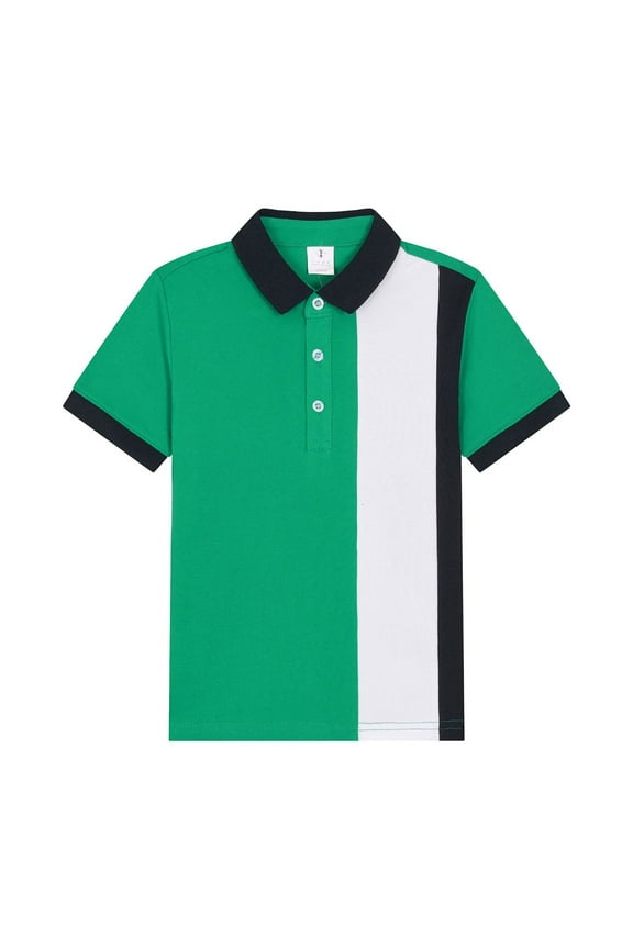 Little Boys Short Sleeve Polo Shirt School Uniform Casual T-Shirt, Sizes 4-13