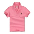 thumbnail image 1 of WOYY Little Boys Short Sleeve Polo Shirt School Uniform Undershirt T-Shirt,Pink, 1 of 2