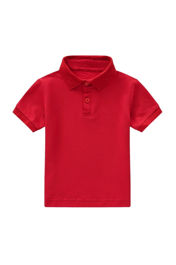 Little Boys Short Sleeve Polo Shirt Solid Casual Basic Summer T-Shirt, Sizes 12M-6