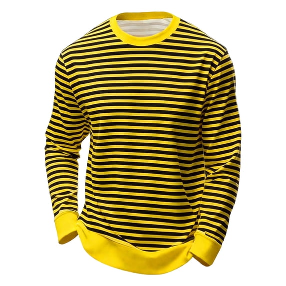 WOYY Little Boys Striped Long Sleeve T-Shirt Unisex Casual Crew Neck Tshirt, Sizes 3-14