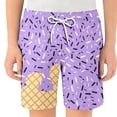 thumbnail image 1 of WOYY Little Boys Summer Beach Shorts Ice-Cream Print Breathable Shorts with Drawstring, 1 of 3