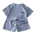 thumbnail image 1 of WOYY Little Boys Summer Clothes Set Sports Tracksuit Short Sleeved T Shirt Shorts Set, 1 of 3