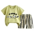 thumbnail image 1 of WOYY Little Boys Summer Outfits Cute Short Sleeve T-Shirt and Shorts 2Pcs Set, Sizes 3M-6, 1 of 2