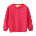 thumbnail image 1 of WOYY Little Boys Sweatshirt Solid Long Sleeve Pullover Top with Pocket, Sizes 5-6, 1 of 2