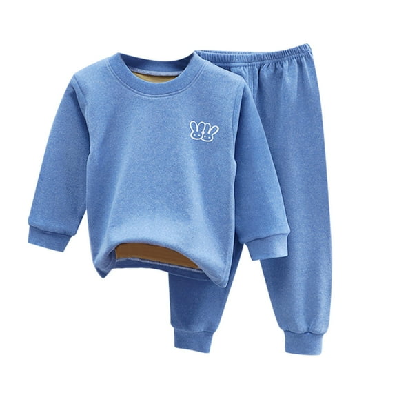 WOYY Little Boys Thermal Pajamas Stretch Pullover Top Pants Homewear Pj Sets