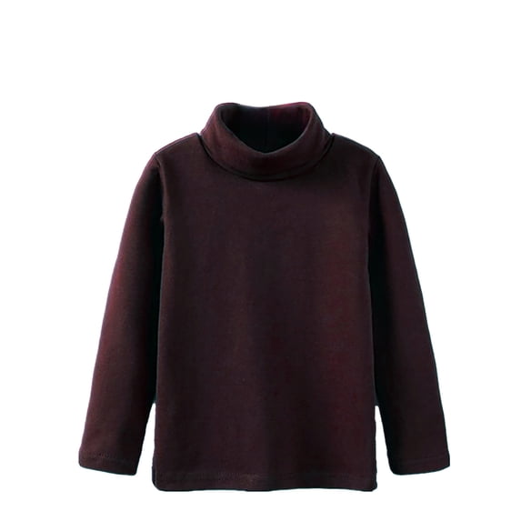 WOYY Little Boys Turtleneck Undershirt Solid Color Long Sleeved Thermal Basic T Shirt