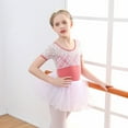 thumbnail image 1 of WOYY Little Girl's Ballet Dance Dress Lace Short Sleeve Leotards with Removable Tutu Skirt, 1 of 4