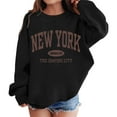 thumbnail image 1 of WOYY Little Girl's Casual Sweatshirt New York Print Crew Neck Pullover Loose Sport Long Sleeve Tops, 1 of 4