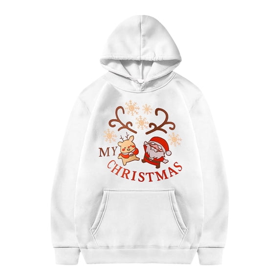 WOYY Little Girl's Christmas Hoodie Xmas Graphic Warm Loose Hooded Sweatshirt