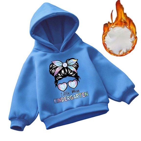 WOYY Little Girl's Hoodie Figure Print Cozy Hooded Sweatshirt for Kids, Sizes 5-6