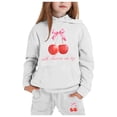 thumbnail image 1 of WOYY Little Girl's Outfits Cherry Print Pullover Hoodie Jogger Pants Kids Sport Sweatsuit, 1 of 3