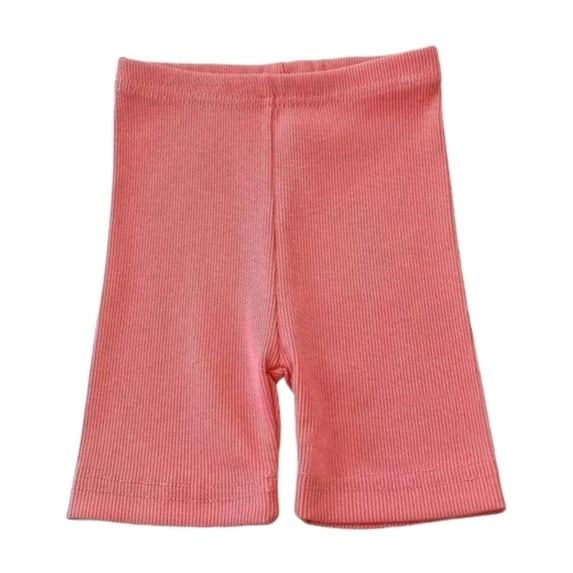 WOYY Little Girl's Stretch Ribbed Shorts Solid Slim Fit Biker Shorts Soft Comfy Boyshorts