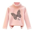 thumbnail image 1 of WOYY Little Girl's Undershirt Butterfly Print Turtleneck Pullover Long Sleeve T-Shirt, 1 of 2