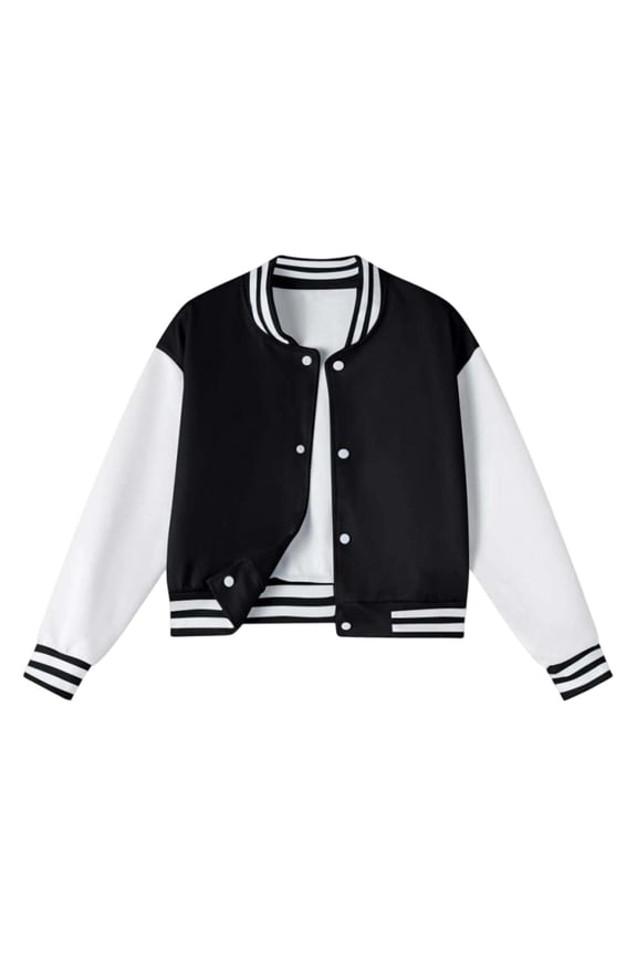 Little Girls Baseball Jacket Casual Athletic Varsity Bomber Jacket, Sizes 5-6
