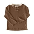 thumbnail image 1 of WOYY Little Girls Blouse Elegant Lace Long Sleeve T-Shirt Knit Undershirt, Sizes 5-6, 1 of 2