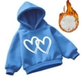 thumbnail image 1 of WOYY Little Girls' Hoodie Cozy Warm Hearts Print Hooded Sweatshirt, Sizes 5-6, 1 of 8