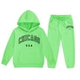 thumbnail image 1 of WOYY Little Girls Sweatsuit Chicago Print Hoodie Jogger Pants Set, Sizes 5-6, 1 of 2