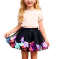 thumbnail image 1 of WOYY Little Girls Floral Tutu Skirt High Waisted Party Dance Tulle Skirt, Sizes 6-8, 1 of 4