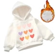 thumbnail image 1 of WOYY Little Girls' Hoodie Casual Hearts Print Hooded Sweatshirt, Sizes 6-7, 1 of 8