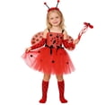 thumbnail image 1 of WOYY Little Girls Ladybug Tutu Dress Sleeveless Party Dress Wings Fairy Stick Outfits, Sizes 6-7, 1 of 8