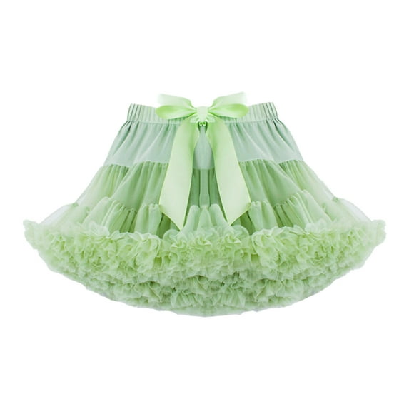 WOYY Little Girls Layered Tutu Skirt Holiday Party Princess Dance Skirt, Sizes 1-12