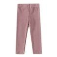 thumbnail image 1 of WOYY Little Girls Leggings Ribbed Cotton Solid Tights Elastic Waist Breathable Pants, 1 of 3