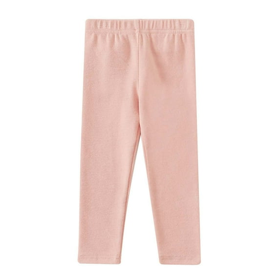 WOYY Little Girls Leggings Ribbed Cotton Solid Tights Elastic Waist Breathable Pants