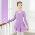thumbnail image 1 of WOYY Little Girls Long Sleeve Ballet Dance Dress Leotard Dancewear, Sizes 3-16, 1 of 3