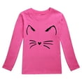 thumbnail image 1 of WOYY Little Girls Long Sleeve T-Shirt Cat Print Crew Neck Tshirt Casual Cute T Shirt, 1 of 3