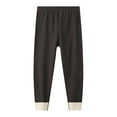 thumbnail image 1 of WOYY Little Girls Pajama Pants Unisex Kids Winter Warm Solid Ribbed Sleep Pants, 1 of 5