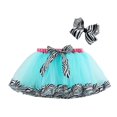 thumbnail image 1 of WOYY Little Girls Party Zebra Tutu Skirt Bow Layered Tulle Skirt with Headband, Sizes 4-6, 1 of 3