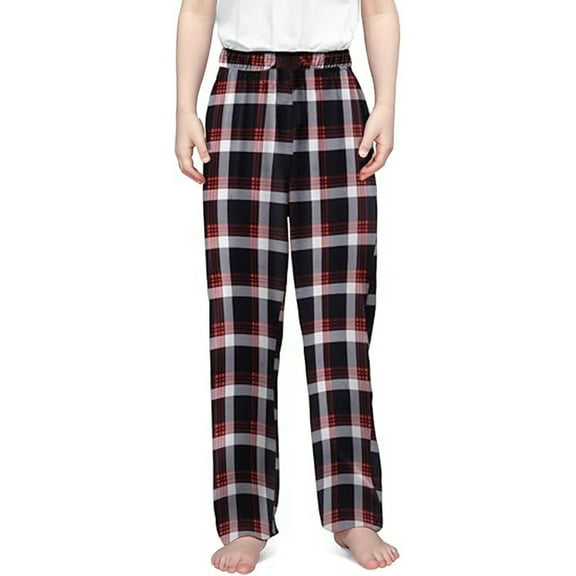 WOYY Little Girls Plaid Sleep Pants Loose Elastic Waist Pajama Pants Sleepwear Trousers